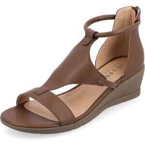 Journee Collection Brown Wedge Sandals
